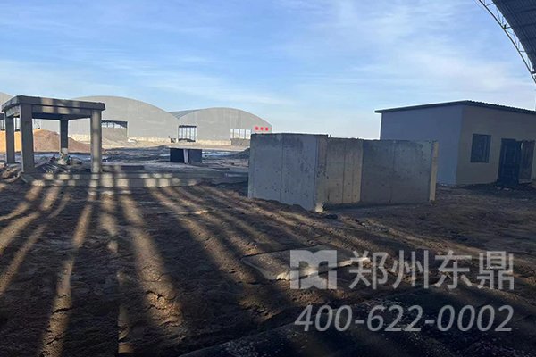陜西彬州大型煤泥烘干機(jī)基礎(chǔ)建設(shè)現(xiàn)場